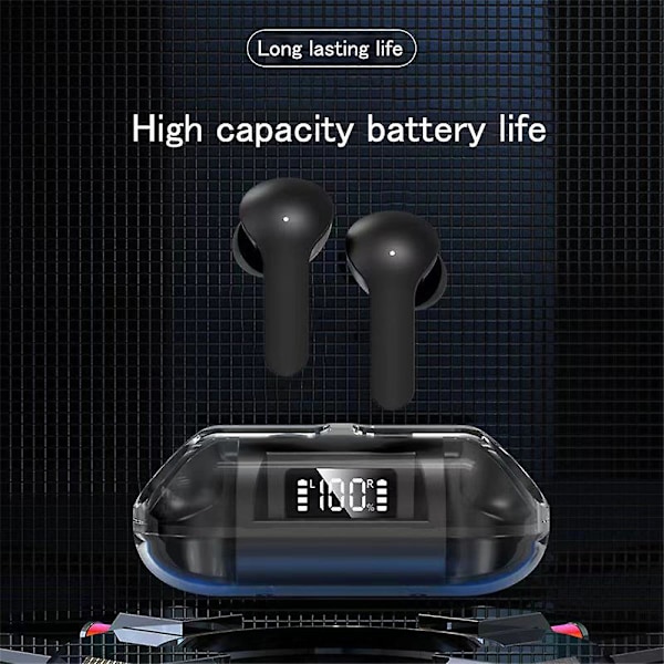 LED Bluetooth-hodetelefoner TWS 5.3 Trådløse hodetelefoner Vanntette white
