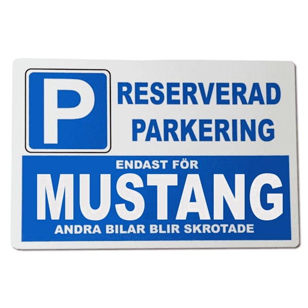 \"Metallskylt med 'Mustang'-design - 30x20 cm skylt\" 190
