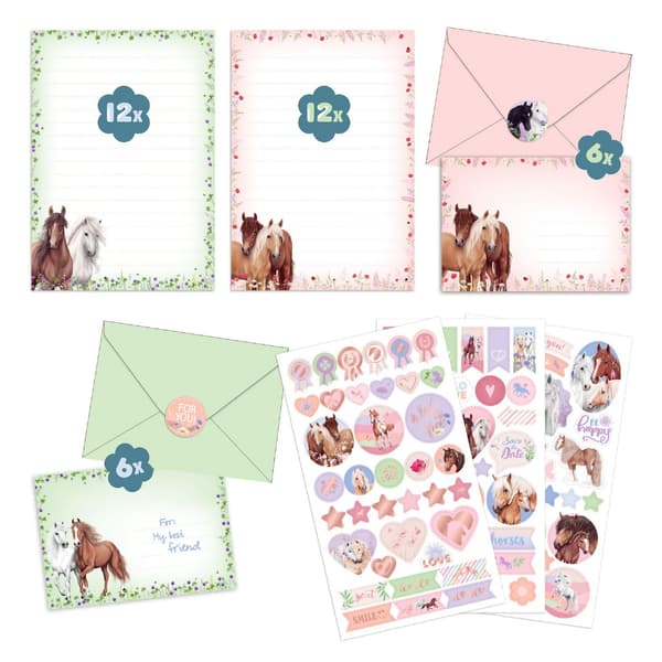 Miss Melody Brevpapper i mapp Hästar paper Multicolor