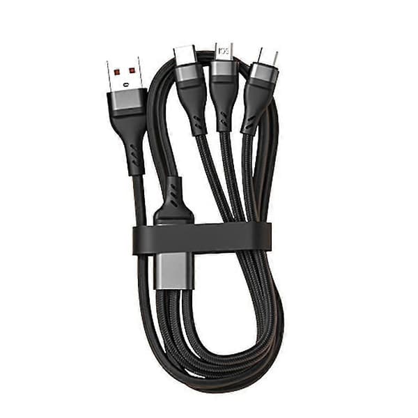 3-i-1 Multifunksjonell USB Superrask Ladekabel Dataoverføringskabel For Type-C/iPhone/Micro