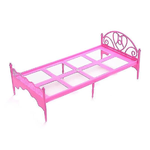 1 set enkelsäng för Barbie dockhusmöbler & kuddfärg slumpmässig