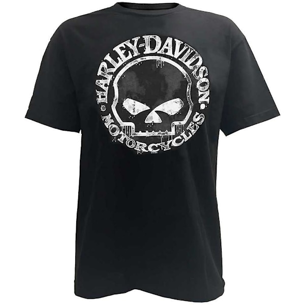 Harley-davidson T-shirt men, handmade Willie G Skull Distressed 30294030 h