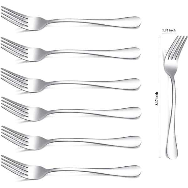 Gafler 6-pak, Rustfrit stål 20,5 cm Bestik, Bordgafler Sæt med 6