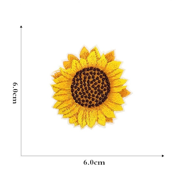 12 stycken broderade påstrykningstyglappar Påsydda blommönster Mini solblombroderade lappar för kläder Jeans Hatt Ryggsäckar festival