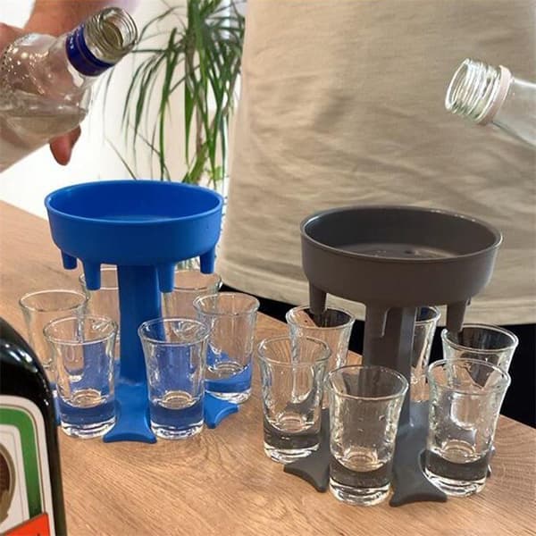 6-snapseglas sæt med holder, inklusive 6 snapseglas til alle typer drinks Pink