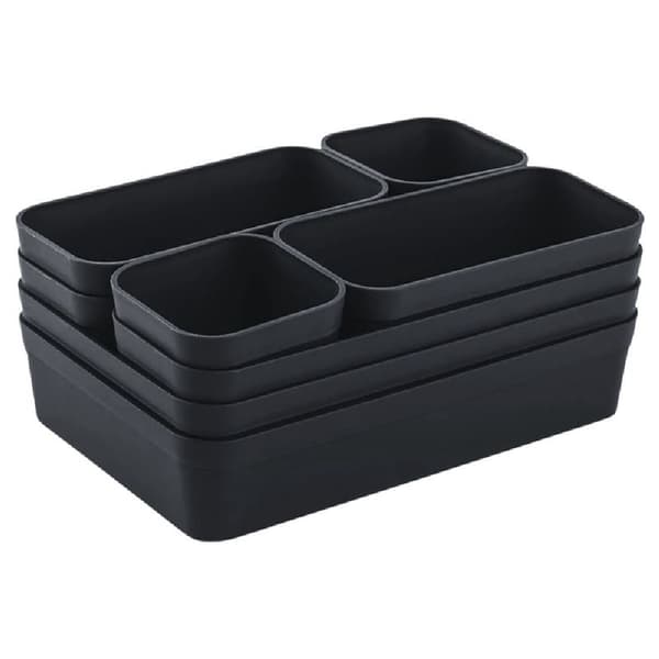 UNIQ Skuffeorganisatorbokse 8-pak - Sort