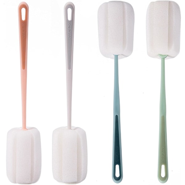 4-pack soft sponge cleaning brush with plastic handle, baby Y