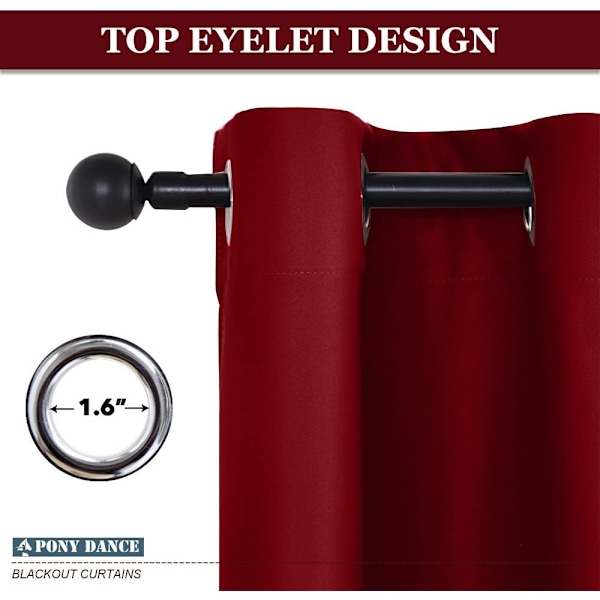 2 kpl pimennysverhot (punainen 132*45cm)