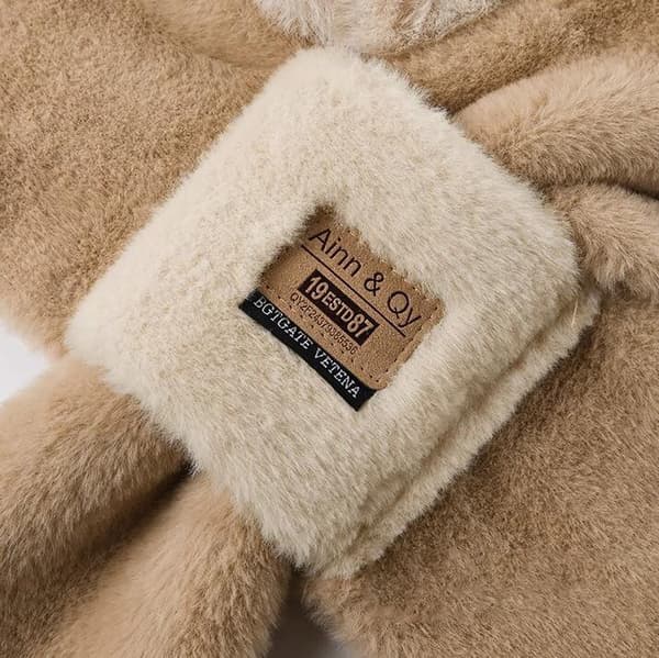 Kælen hætte tørklæde kostume hatte, dyrehat vinterhat tørklæde sæt beige