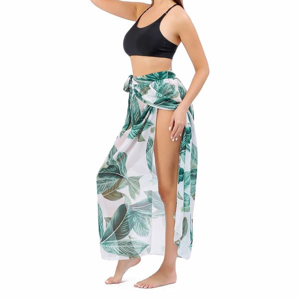 Sarong Coverup Blus Dam Baddräkt Strand Slips Omlottkjol 2