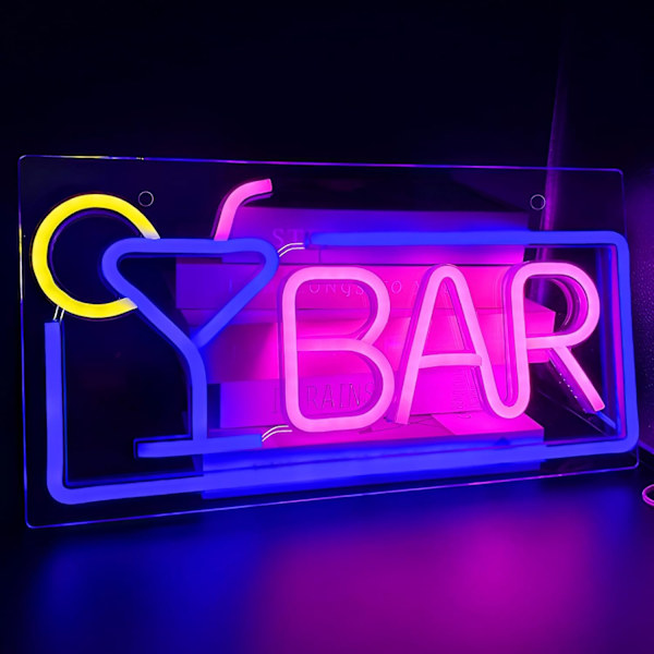 Vinglas BAR LED Neon Skilt USB Man Cave Neon Skilt til Soveværelse Legestue Børneværelse Hjemme Bar Cafe Bryllup Fest Gave A1