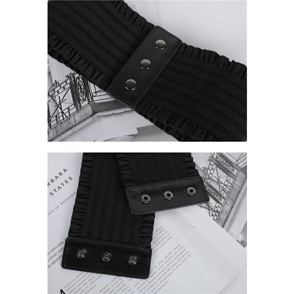Elastisk belte for kvinner i vestlig stil med høyt liv og bredt design, for bruk med skjorte, jeans og kjole