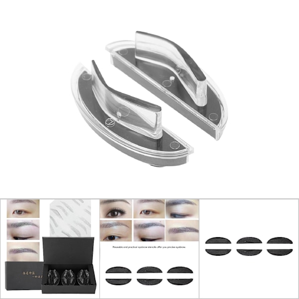 1 Set Tatueringsmall för ögonbryn Sminktillbehör Ögonbrynsformning Schablon Kort B
