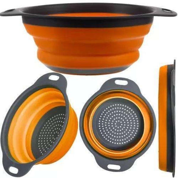 Practical Collapsible Silicone Colander - Save Space & Time in the Kitchen Multicolor p