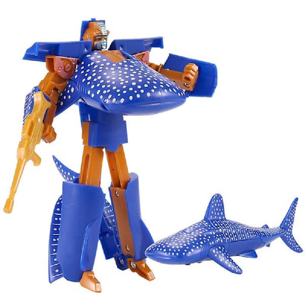 Transformasjonsleker med sjødyr - spekkhogger, delfin, hvithai - transformasjonsleker i plast - actionfigurer for gutter killer whale