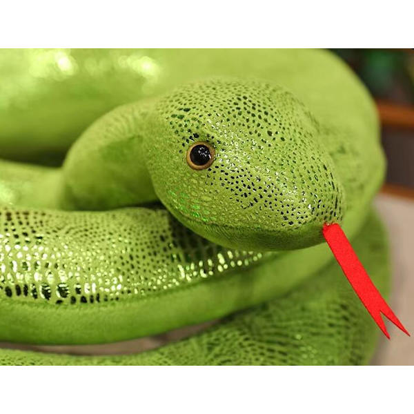 Simulering Kæmpe Python Plysdyr Lang Slange Plysdyr Dekoreret Sølv Silver 300cm