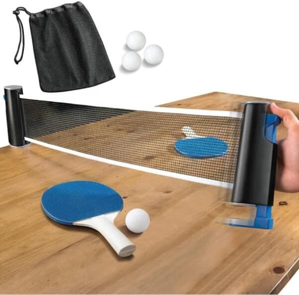 Bordtennisset med justerbart nät, passar alla bord