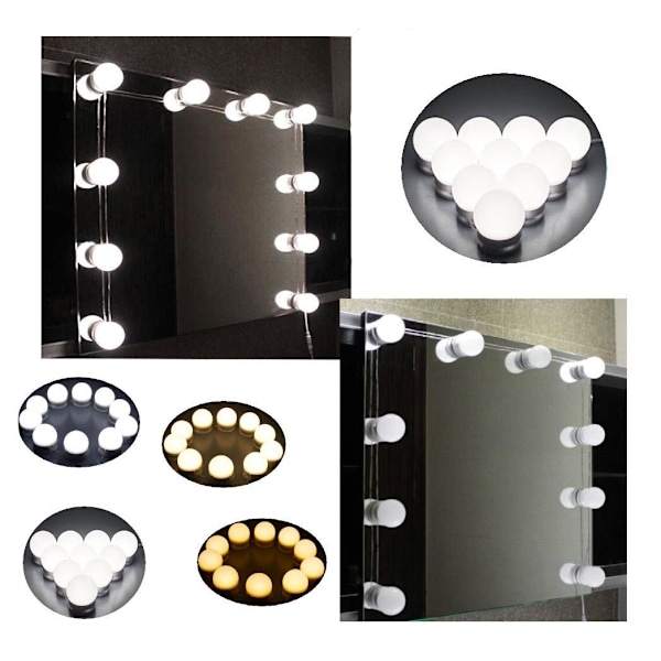 Hollywood Makeup Spejl Lys Kit 5V USB 5 färger 2200 K - 6000 K