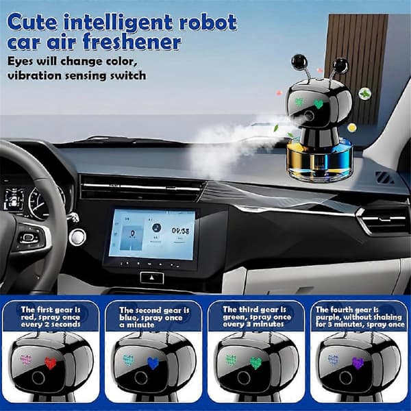 Smart Mote Søt Robot Bil Luftrenser Bilpynt Hjemmekontor Aromaterapimaskin