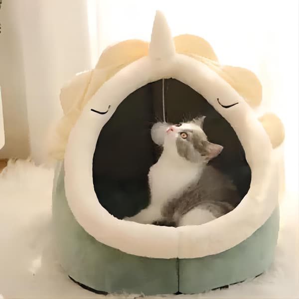 Halvlukket telt-stil seng til katte, ideel til små hunde og katte. frog M(40*35*34)