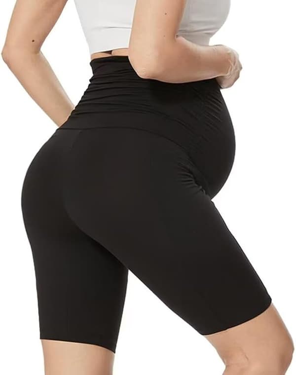 Korte mammashorts for kvinner, svarte black S