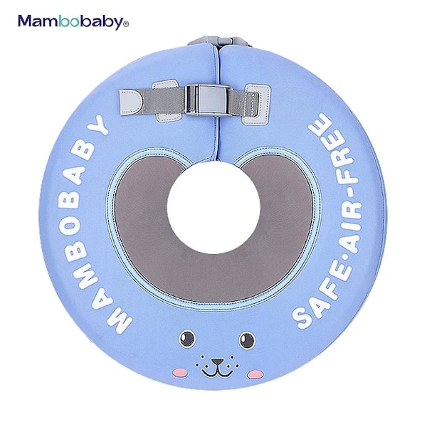 B510 Icke-uppblåsbar babybadring halsring huvud flytring simring leksaker simtränare för bl Medium Size for 0-6 Months blue