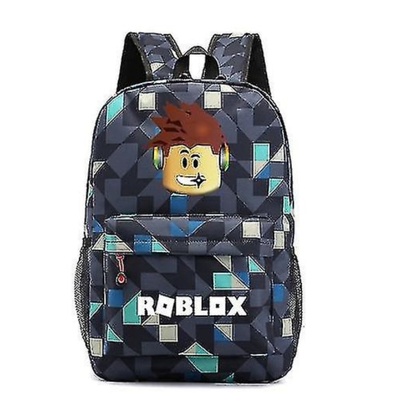 Roblox Ryggsäck Roblox Anpassad Skolväska Unisex Hög Kvalitet Argyle Blue