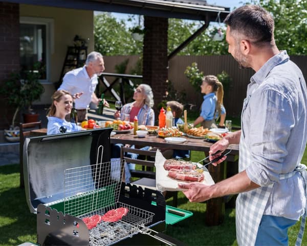 Grillkurv, stor foldbar grillkurv, grillkurv i rustfrit stål