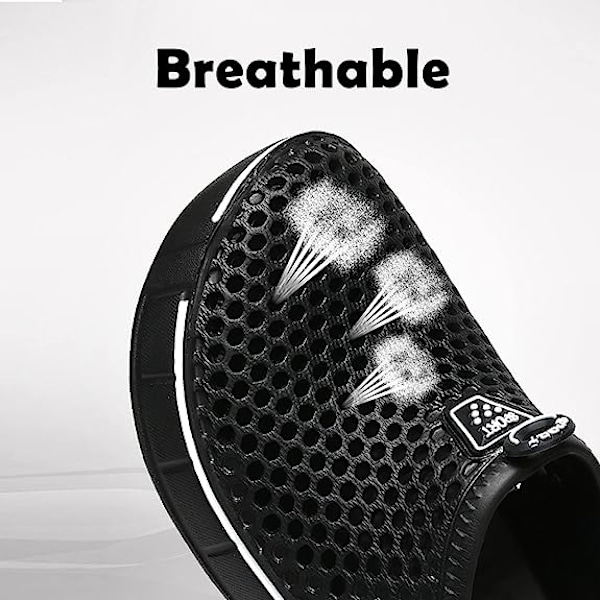 Unisex Träskor Casual Tofflor Snabbtorkande Sandaler Svart Black 42