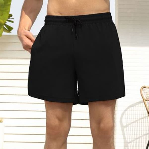 Herr 2-i-1 löparshorts träningsbyxor med foder svart black XL