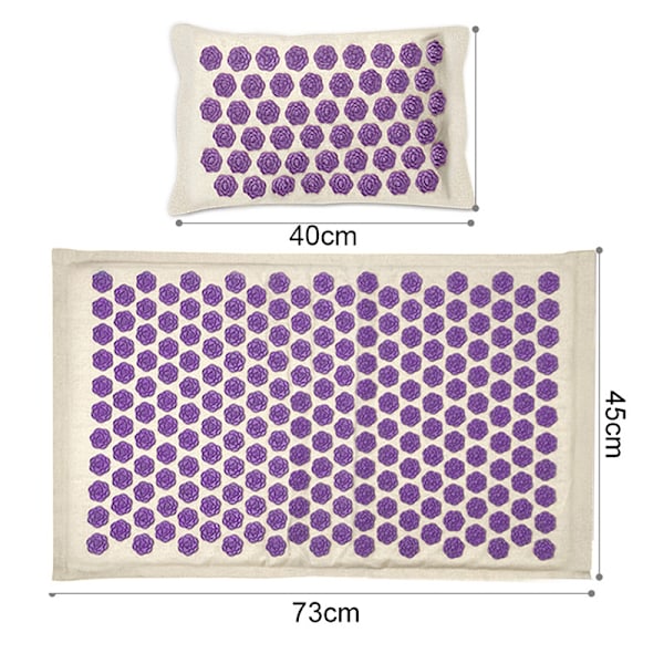 73*45cm Natur Linned Kokosnød Palmemassage Yoga måtte med taske Lotus Spike Akupressur måtte pude Massage Akupunktur pude purple