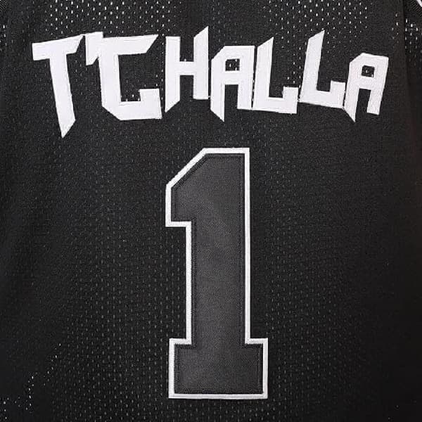 Sort Wakanda T'Challa Film Basketballtrøje til Mænd Sort —L