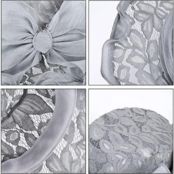 Grå dame bryllupshatt elegant blonde solhatt strandreise sommer