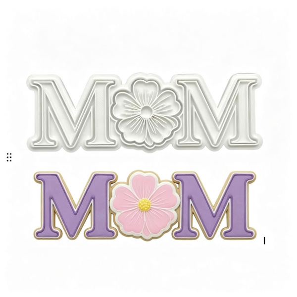Morsdag kakeformer, 3D pregede plaststempler for DIY-baking, blandede design B