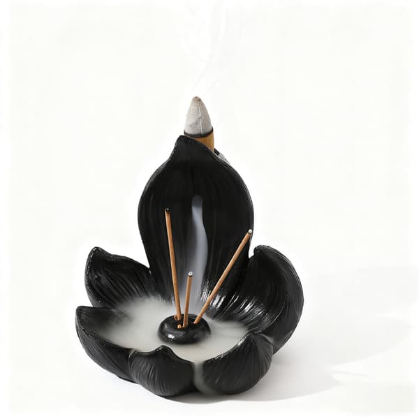 Lotus Base Backflow Røkelsesbrenner, Harpiks Håndverk Diffuser, Multifunksjonell Hjemmeinnredning for Yoga, Meditasjon, Aromaterapi, Alter, Stue, Gave pink 10*10cm