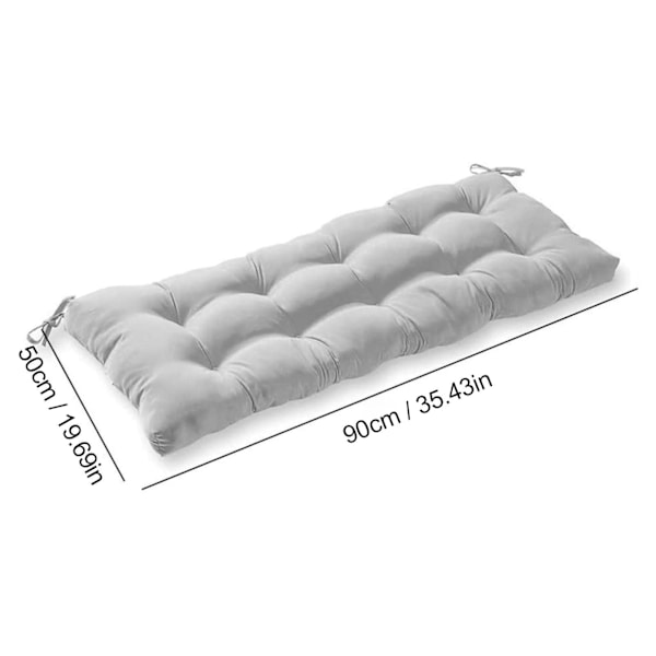 Dynkudde 90 x 50 cm 2/3-sits Möbel Gungstol Kudde Mjuk Halkfri Rektangulär Bänkmatta Kudde för Utomhus Inomhus Trädgård Uteplats Bänk