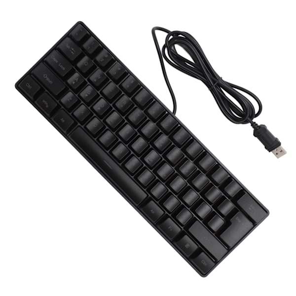 USB-kabelansluten gamingmusmatta 60 procent RGB-bakgrundsbelysning 61 tangenter bärbart kompakt tangentbord för PC-spelare Skrivare Svart