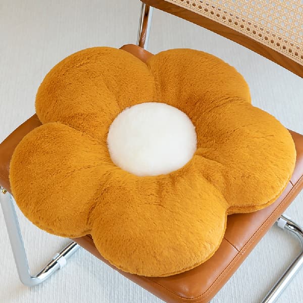 35 cm stoppad tusensköna blomster sittdyna solrosform A6