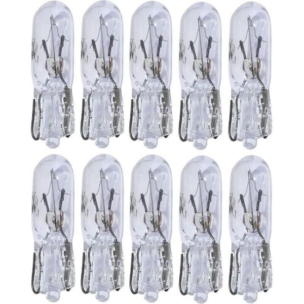 Pakke med 10 T5 12V 1.2W dashbordlamper.