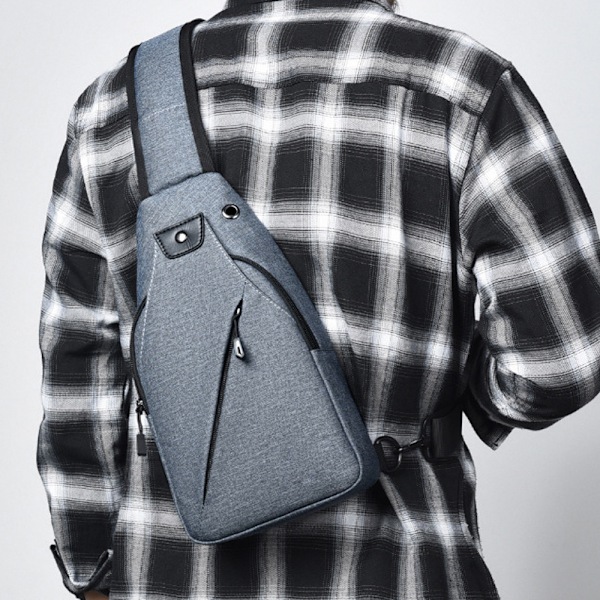Casual bröstväska street trend crossbody väska herr Oxford tyg