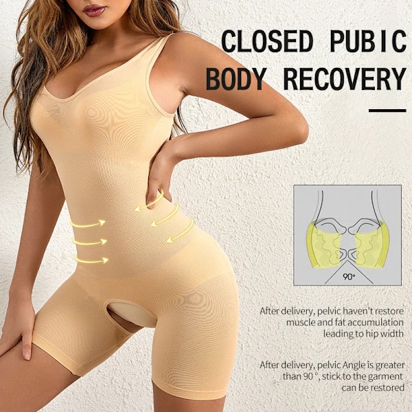 Naisten avoin haaraosa kompressiohoitava vartalonmuotoileva body shapewear korsetti vartalonmuotoilija mallinnus alusvaatteet lantio nostaja vatsan hallinta alushousut iho M-L Skin