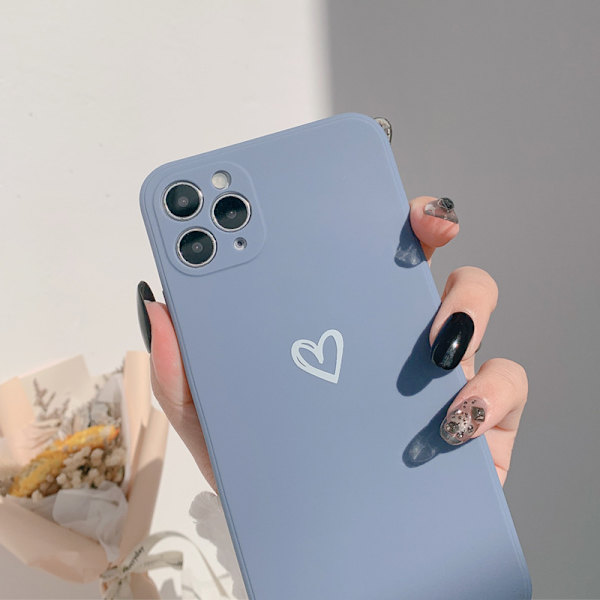 Kompatibel med iPhone, enkel sød kærlighedshjerte Slate Blue iphone12PRO MAX