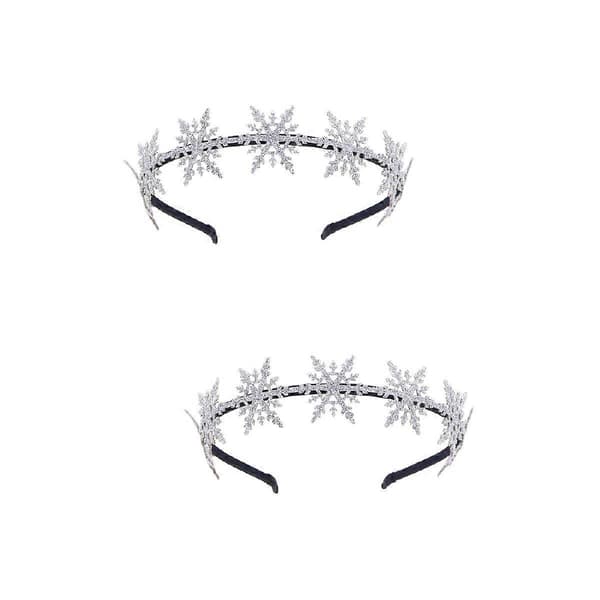 Juldiadem Glitter Snöflinga Diadem för Barn 2-pack Silver Partyfavörer