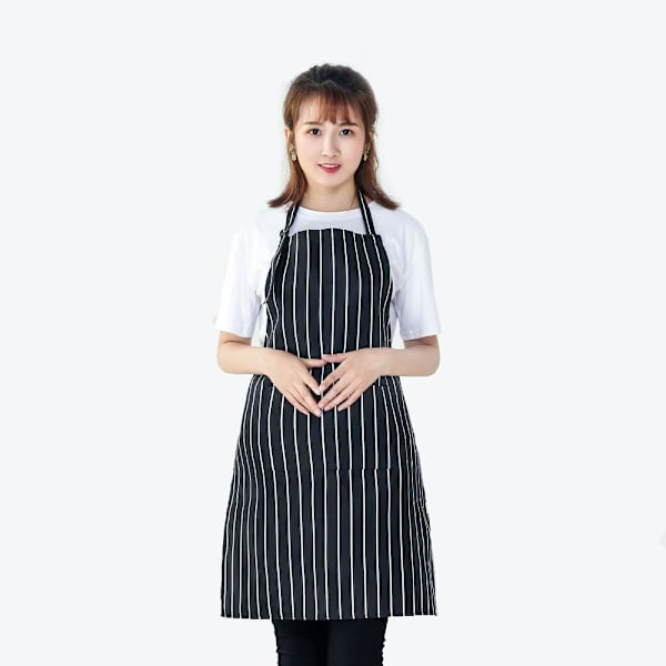 Kokin esiliina Pure Pinafore MUSTA RAITA Black Stripes