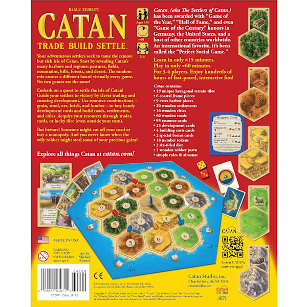 Catan brädspel (grundspel) Familjespel Brädspel för vuxna och familj Brädspel från 10 år för 3 till 4 spelare