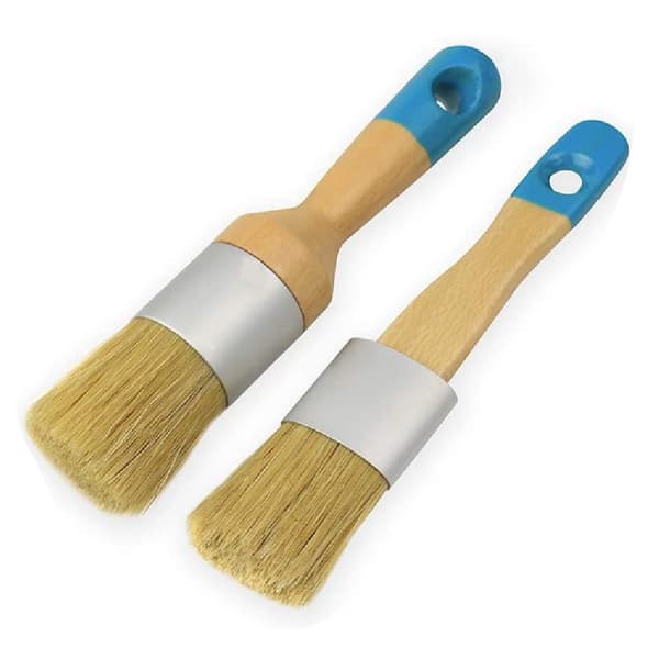 2-pakning krittbørste, kritt- og voksbørste krittbørsteverktøy for møbler gjenbrukbar flat Blue
