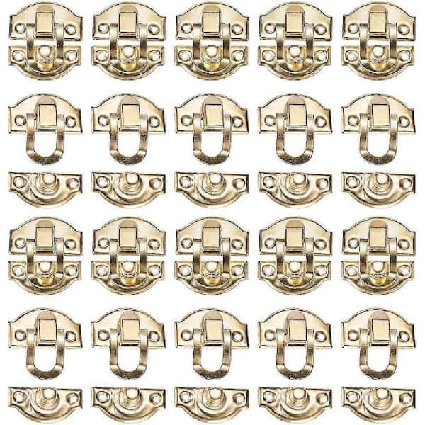 20-pack Smyckeskrinlås, Trälås, 29mm x 26mm, Guld