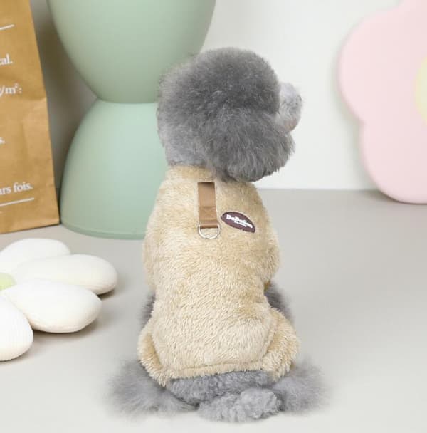 Hundpyjamas för små hundar Vinterhundtröja brun brown XL