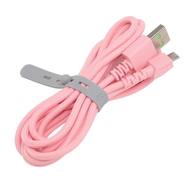 Ladekabel for Naga Pro-mus, mikro-USB, 1,8 meter lang, anti-slitasje nylon, metallmusladekabel for erstatning, rosa