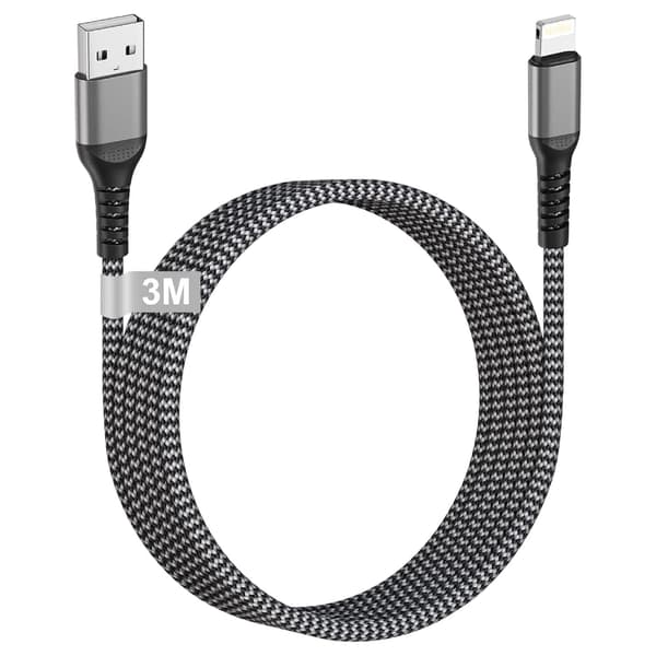 2025 Senaste Modell iPhone Laddningskabel 3M [MFi-certifierad], USB till Lightning-kabel 3M Lång iPhone Laddningskabel Snabbladdningskabel Nylon